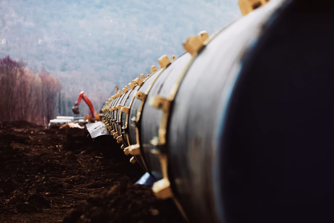 Budování plynovodu Nord Stream.